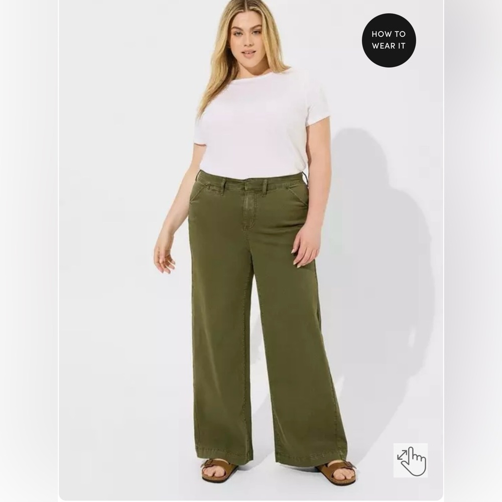 Torrid Wide Leg High Rise Chino Pants Plus Size 16 Tall Torrid Size 16 Tall